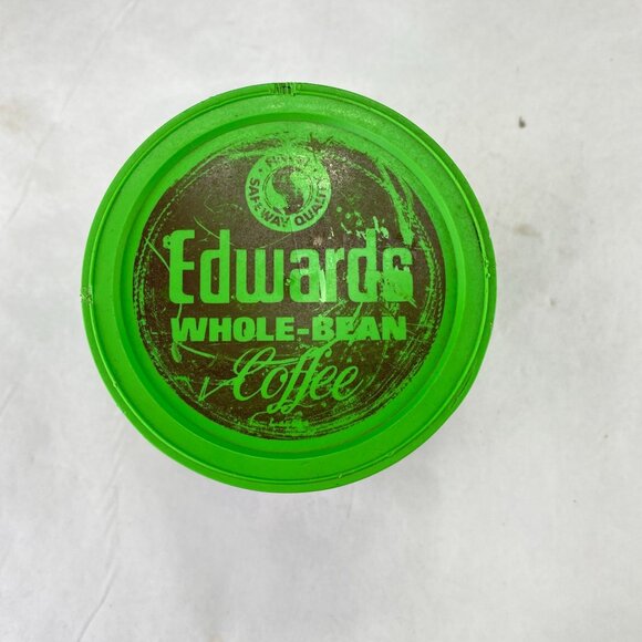 Vintage Safeway Edwards Whole Bean Coffee 14oz Advertising Tin Metal Can - Picture 5 of 11